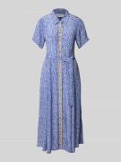 Overhemdjurk van viscose met strikceintuur, model 'Blake'