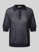 Poloshirt met broderie anglaise, model 'FLO'