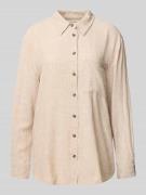 Relaxed fit linnen blouse met borstzak, model 'Lava'