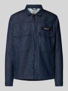 Regular fit jeansoverhemd met borstzakken en labeldetail
