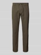 Tapered fit linnen broek met elastische band