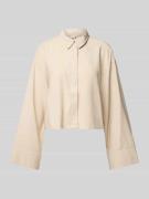 Relaxed fit overhemdblouse van viscosemix, model 'LARIS'