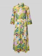 Midi-jurk met strikceintuur