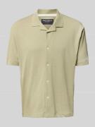 Regular fit poloshirt van een mix van katoen en linnen