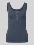 Slim fit tanktop van katoenmix, model 'KITTE'
