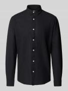 Slim fit linnen overhemd met kentkraag, model 'CAIDEN'