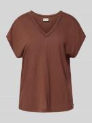 Linnen T-shirt met V-hals