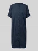 Knielange overhemdjurk met opstaande kraag, model 'Arleth'