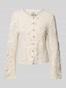 Gebreid jack met broderie anglaise, model 'FIRO'