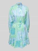 Knielange overhemdjurk met strikceintuur