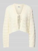 Regular fit cardigan met ajourpatroon, model 'LYKKE'