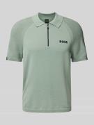 Slim fit poloshirt met labelopschrift, model 'Perform-Max'