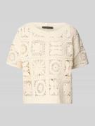 Gebreid shirt met ajourpatroon