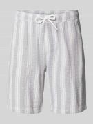 Korte regular fit broek met structuurmotief