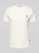 T-shirt met motief- en statementstitching, model 'JANUS'