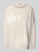 Sweatshirt met extra brede schouders en ronde hals