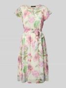 Knielange jurk met strikceintuur