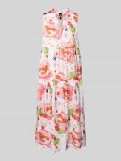 Midi-jurk met druppelvormige hals