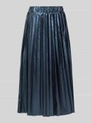 Midirok in metallic look met plissévouwen