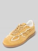Sneakers van leer met gehaakt kant
