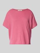 Oversized gebreid shirt van een mix van katoen en linnen