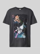 Relaxed fit T-shirt met ronde hals, model 'Lazer Cats'