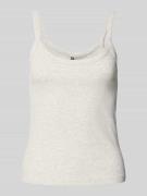 Slim fit top met bandjes van katoenmix, model 'MAY'