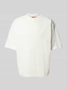 Oversized T-shirt met geribde ronde hals