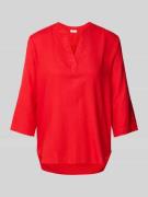 Regular fit blousetop van mix van linnen en viscose