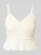 Slim fit top met bandjes van katoenmix, model 'KRISTIN'