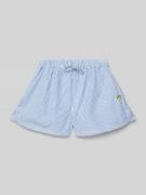 Korte broek met logostitching en elastische band