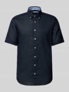 Regular fit vrijetijdsoverhemd van een mix van linnen en katoen