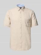 Regular fit vrijetijdsoverhemd van een mix van linnen en katoen