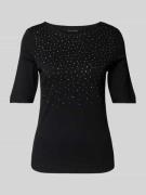 T-shirt met siersteentjes en ronde hals