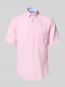 Regular fit vrijetijdsoverhemd van een mix van linnen en katoen