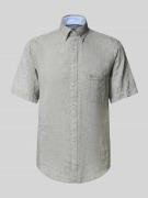 Regular fit vrijetijdsoverhemd van een mix van linnen en katoen