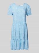 Knielange jurk van viscose in laagjeslook