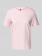 Regular fit T-shirt met motiefstitching, model 'PAULINA'