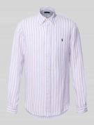 Custom fit linnen overhemd met button-downkraag