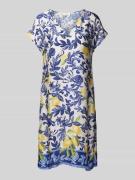 Knielange jurk van viscose met V-hals