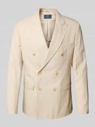 Slim fit colbert met paspelzak op de borst