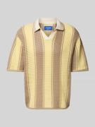 Gebreid shirt met polokraag, model 'ACAPULCO'