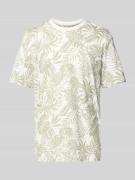 T-shirt met geribde ronde hals, model 'PERRY'