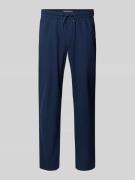 Regular fit linnen broek met tunnelkoord, model 'BAY'