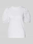 Regular fit T-shirt met pofmouwen