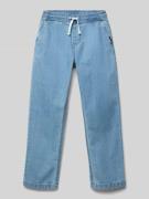 Jeans met elastische band en steekzakken