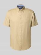 Regular fit vrijetijdsoverhemd van een mix van katoen en linnen