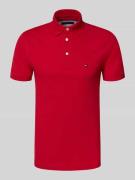 Slim fit poloshirt van een mix van katoen en elastaan