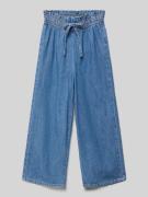 Regular fit wide leg jeans met elastische band