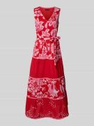 Midi-jurk met broderie anglaise